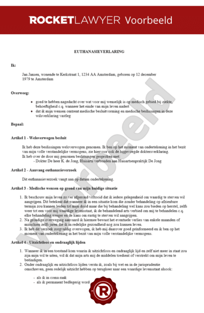 Wilt u een euthanasieverklaring opstellen?